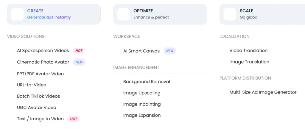 Comparison table showing five AI video tools — Syllaby, KreadoAI, Munch Studio, Opus Clip, Vidyo.ai — with columns for positioning, input, output, pricing, and best persona in 2026.