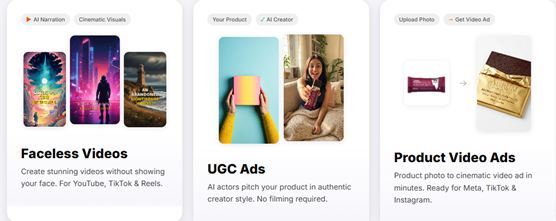Creatify: URL to video ad, batch ad variation, hook testing, winning ad clone, custom avatars, Aurora product holding model, Meta TikTok ad launch, MCP for Claude ChatGPT, Make integration, API access, brand kit memory, DTC focused creative editor