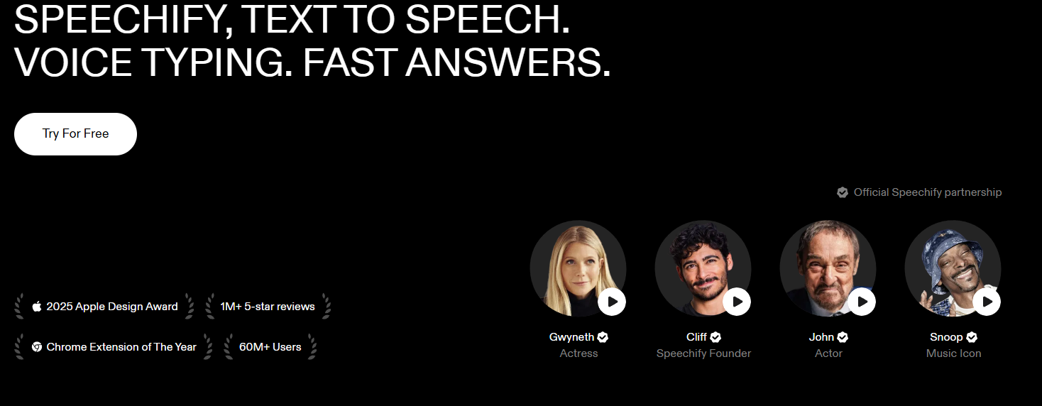 A Speechify user listening to natural AI voices